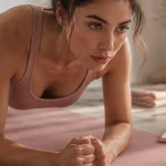 Femmes fitness : gainage sans matériel sur tapis