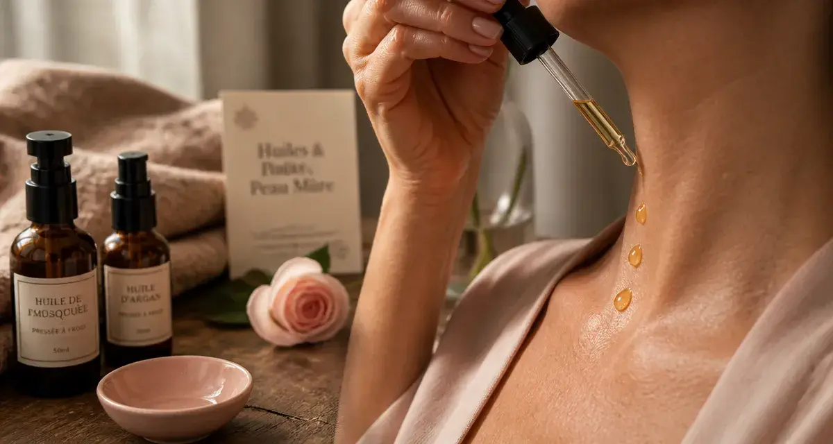 Meilleure huile visage peau mature : application gouttes, sans effet gras, anti-rides