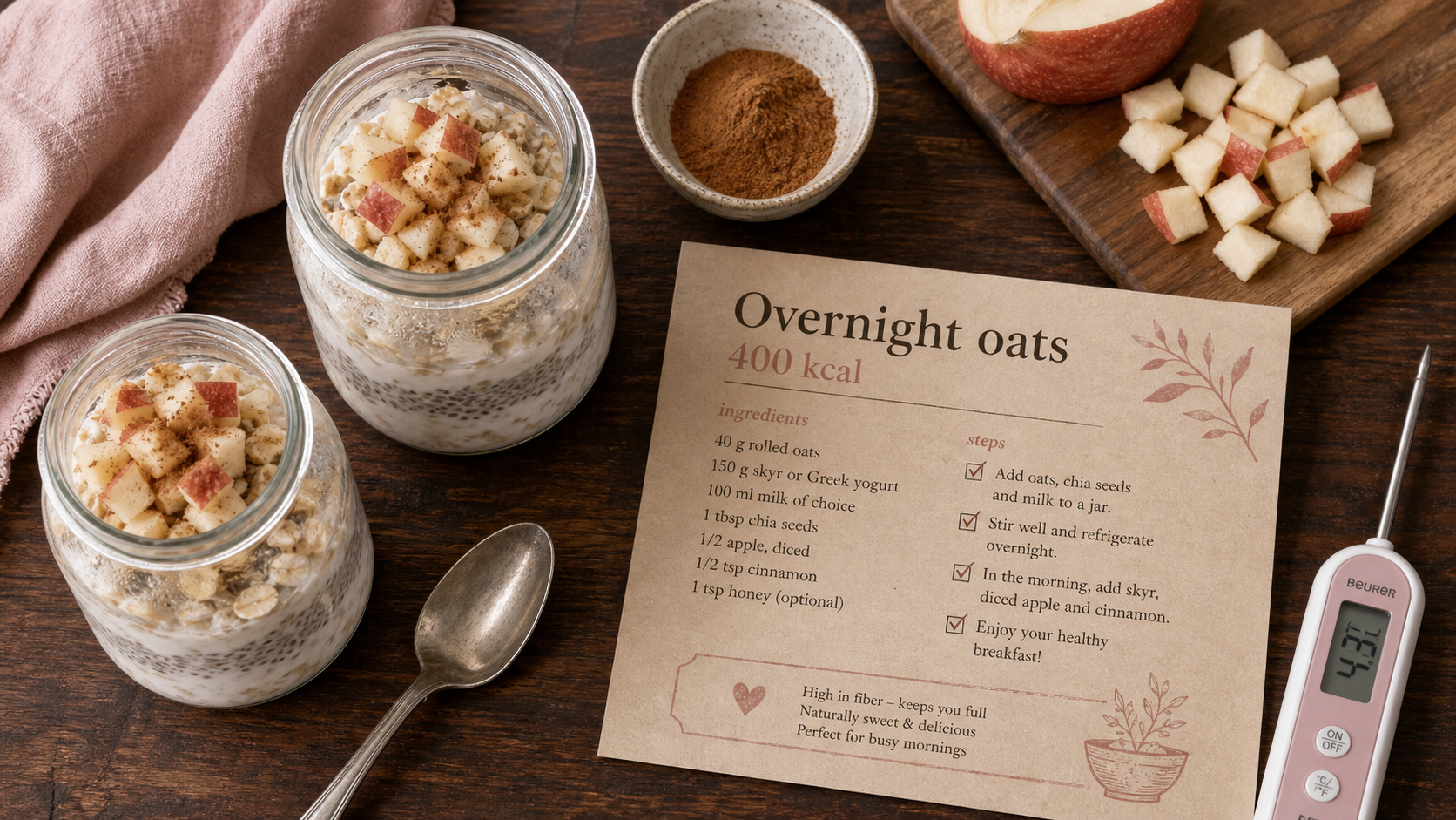 Overnight oats perte de poids : ratio pour ne plus avoir faim à 10h