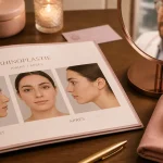 Rhinoplastie avant et apres : planche avant/après à 12 mois, profil et face