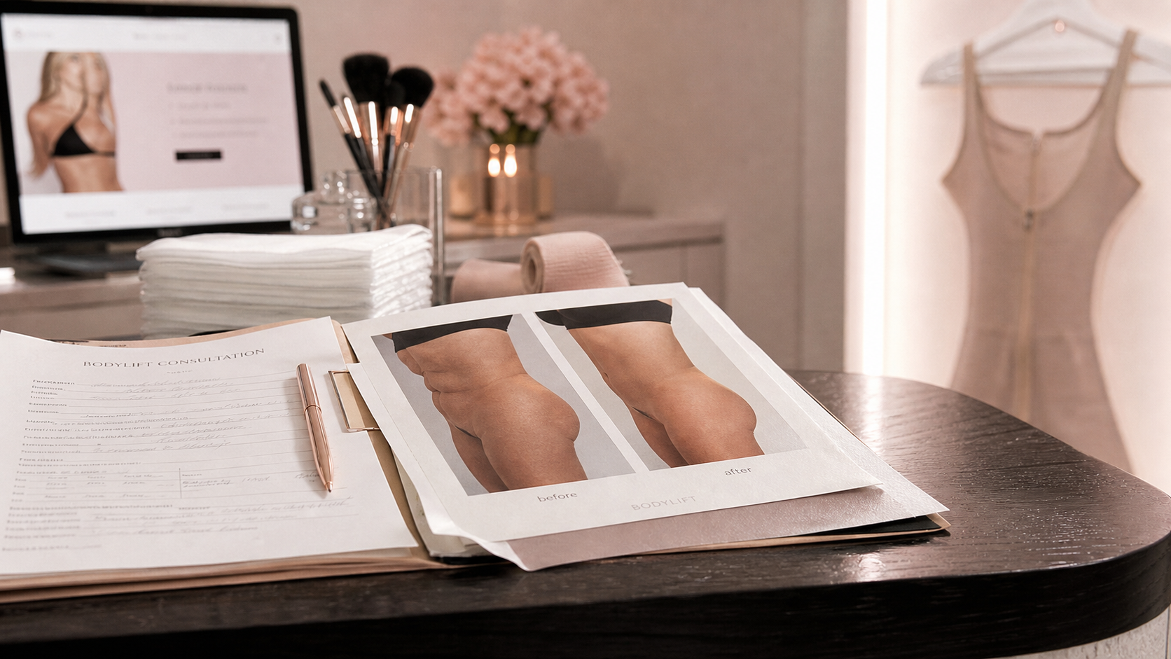 Bodylift avant après : cicatrice basse à 3 mois, silhouette et œdèmes
