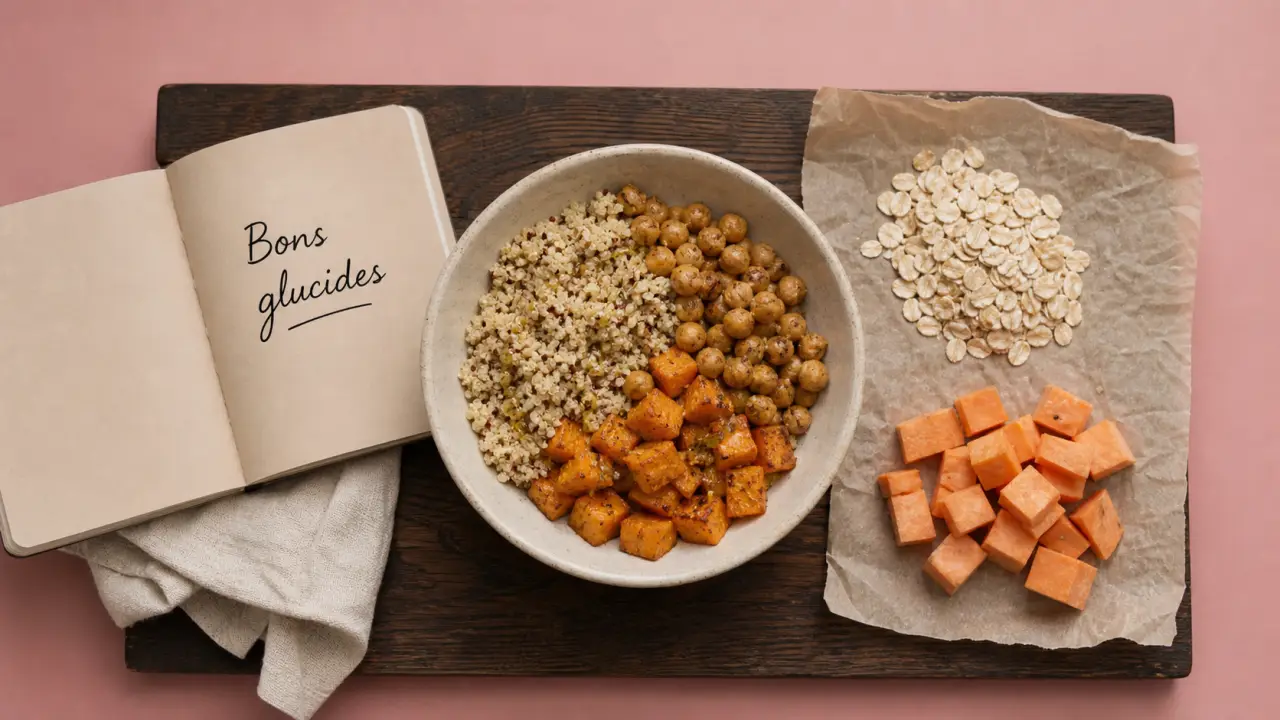 Bons glucides pour maigrir : quinoa, pois chiches, courge, flocons d’avoine