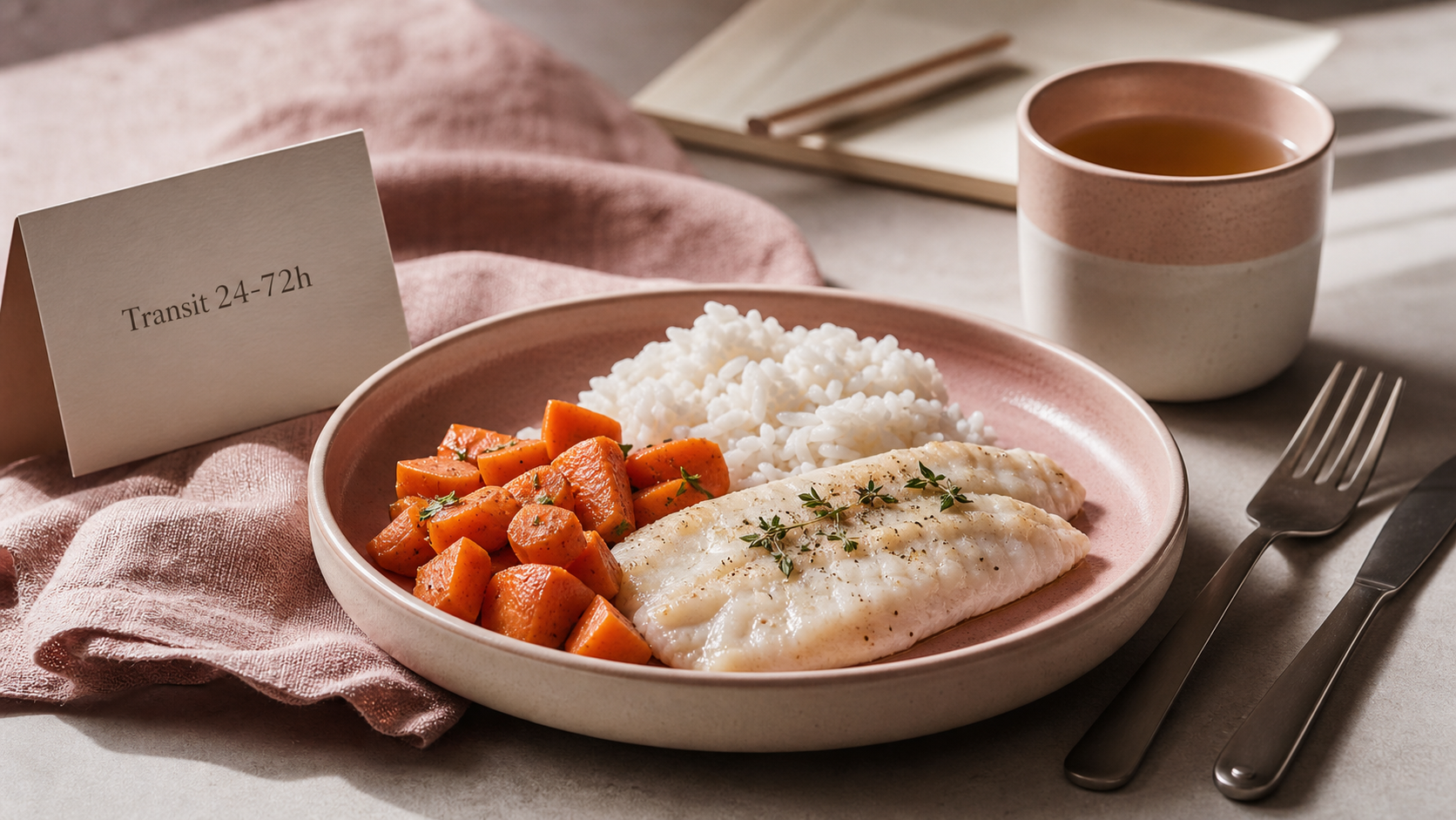 Combien de temps pour eliminer un gros repas : transit 24-72h