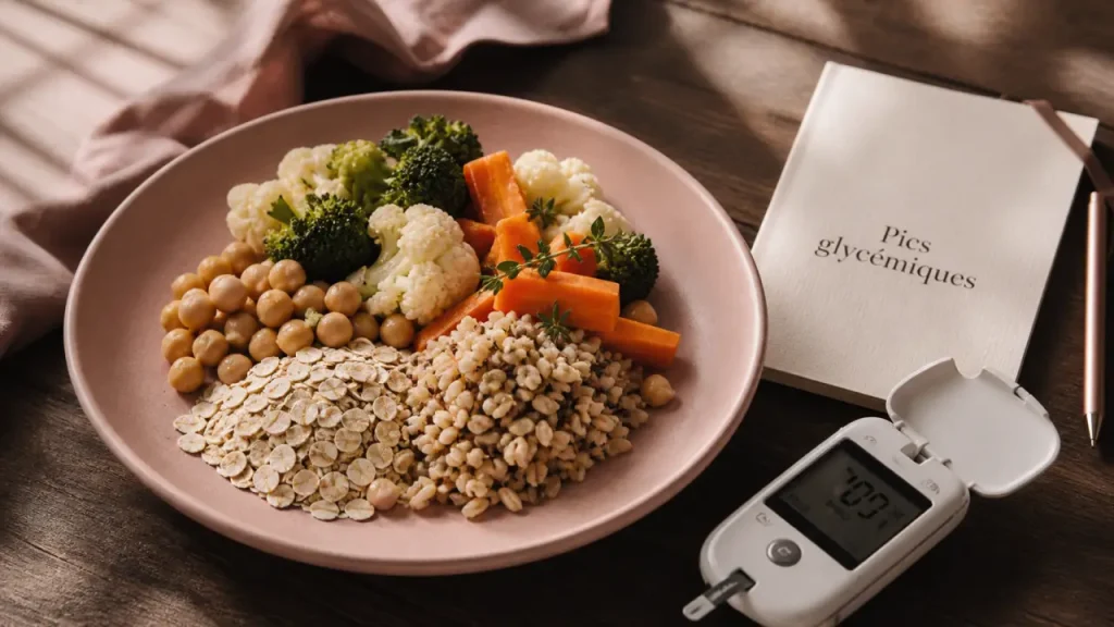 Comment faire baisser la glycemie : assiette anti-pics glycémiques et lecteur de glycémie