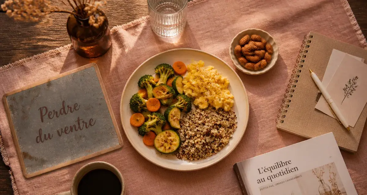 Maigrir du ventre alimentation : dîner léger fibres, quinoa et légumes