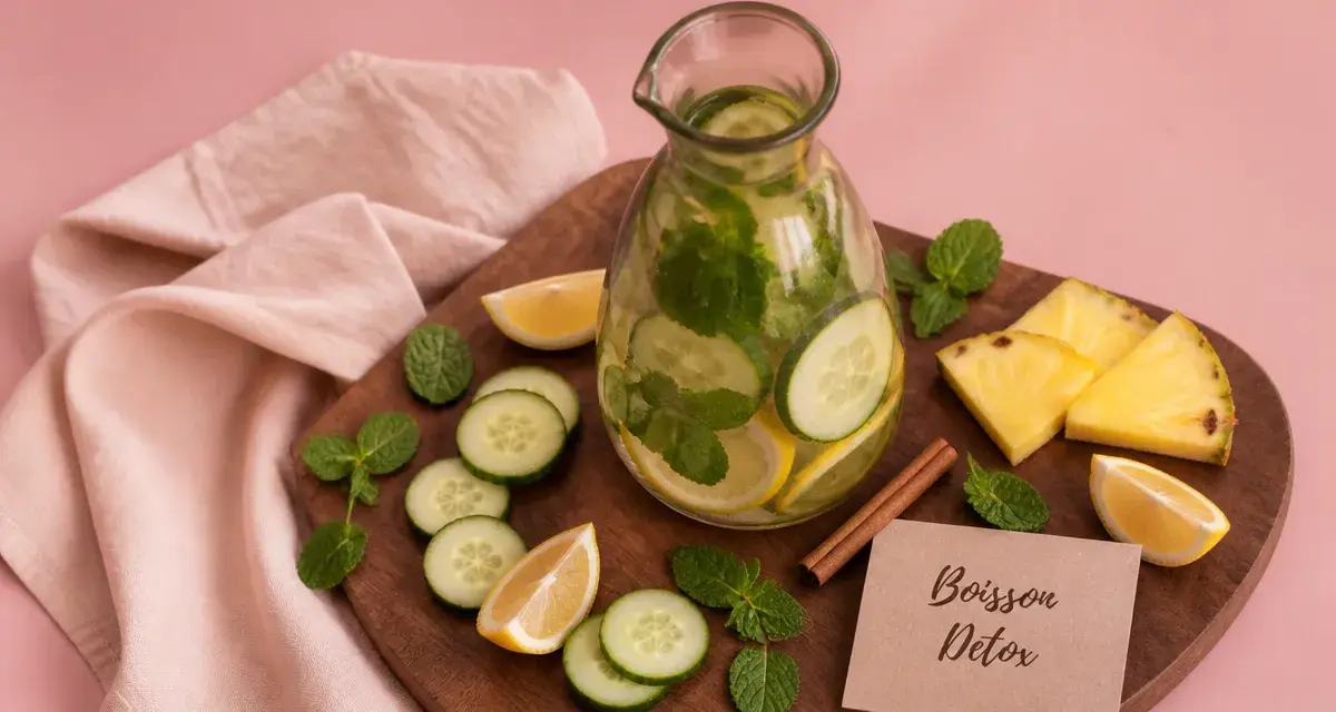 Boisson detox pour maigrir : eau detox concombre citron menthe