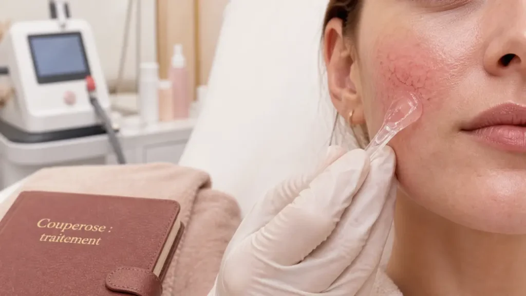 Couperose disparue : application laser sur rougeurs et couperose