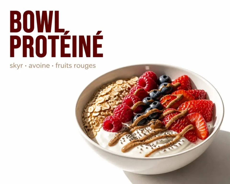 Recette riche en proteine musculation : bowl skyr, avoine et fruits rouges