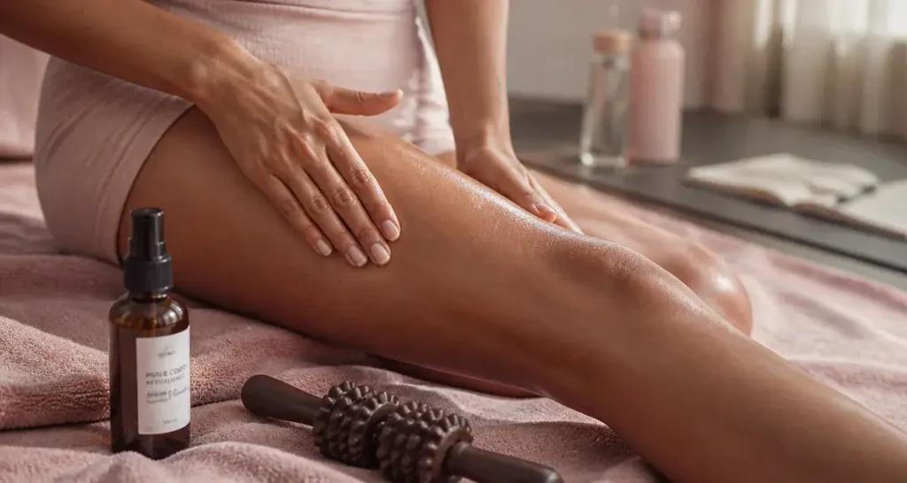 Perdre cellulite des cuisses : massage palper-rouler sur cuisses