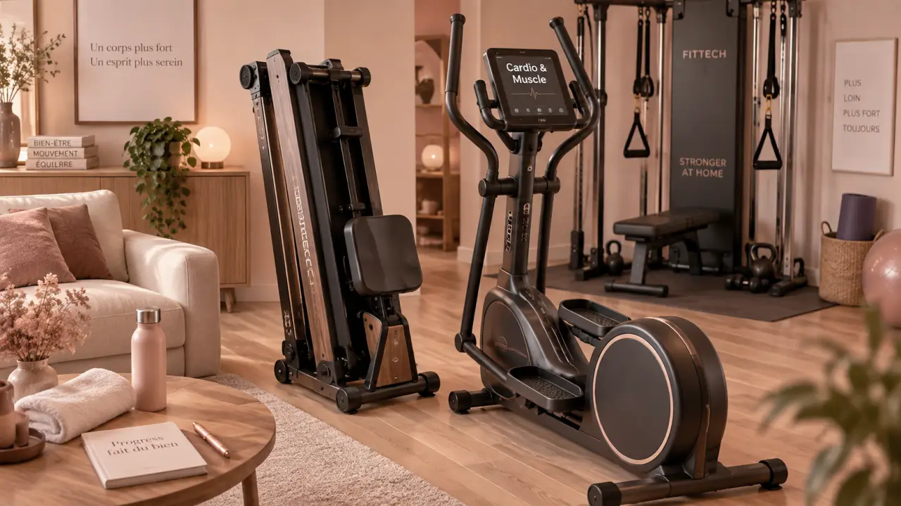 Appareil de sport qui fait travailler tout le corps : rameur et vélo elliptique à domicile