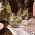 Boisson pour perdre du ventre : eau aromatisée citron et menthe