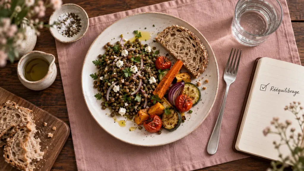Comment faire un reequilibrage alimentaire : assiette équilibrée