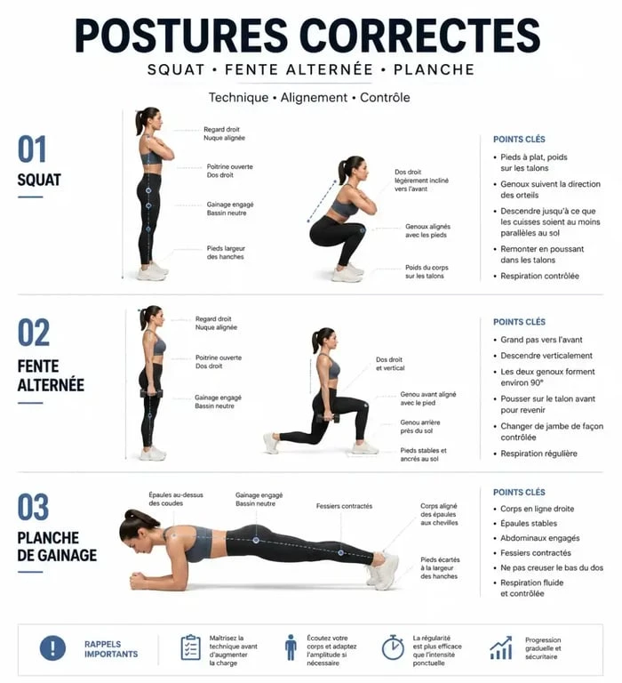 Guide visuel des exercices pour perdre des cuisses et du ventre