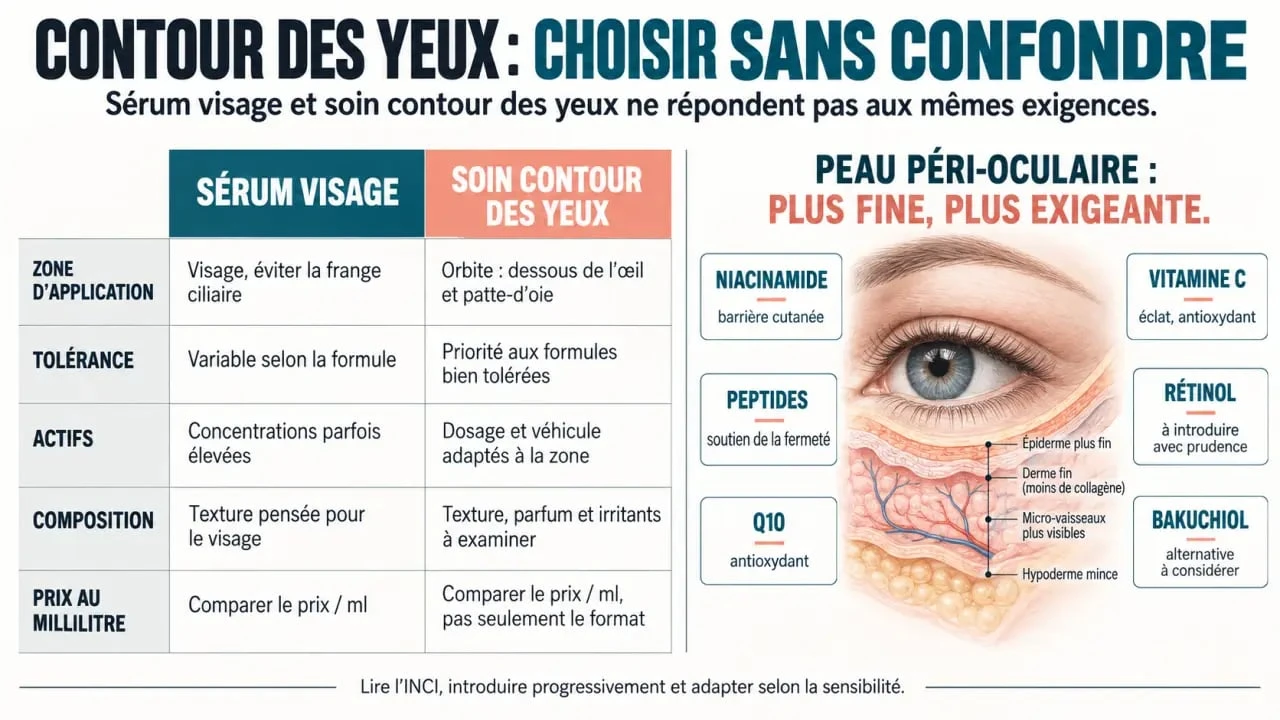 Infographie pour choisir le meilleur anti-rides yeux selon 60 Millions de Consommateurs