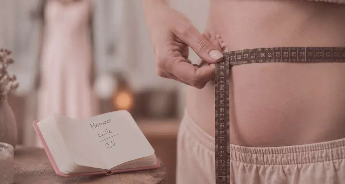 Perdre tour de taille : mètre ruban sur la taille