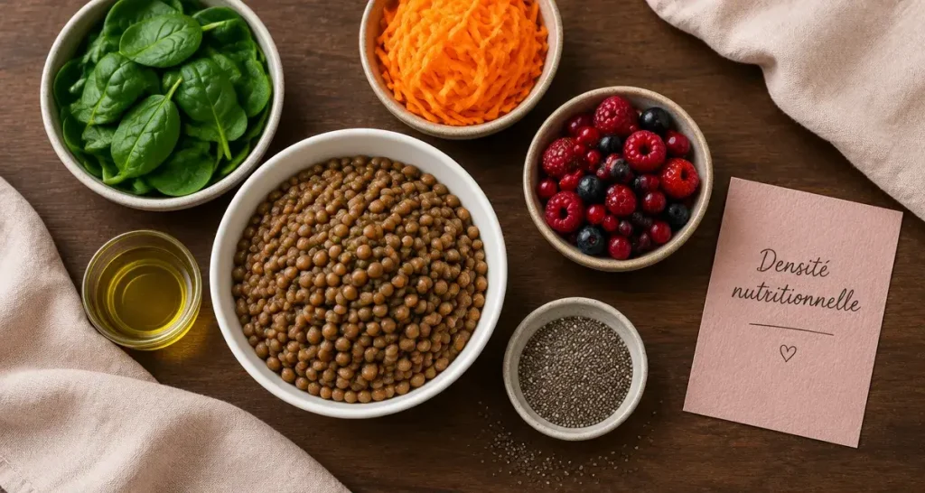 Un aliment riche en nutriments nourrit mieux sans remplir l’assiette de calories vides