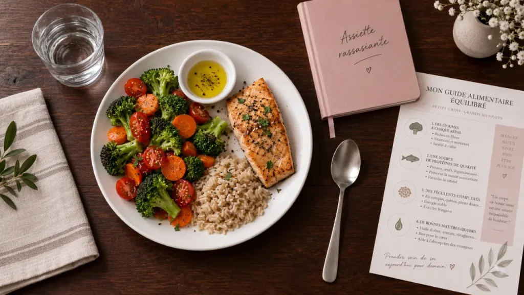 Que faut il manger pour perdre du poids : assiette rassasiante, légumes et protéines