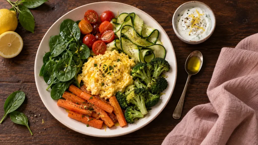 Quel légume pour maigrir vite ? Assiette de légumes et protéines